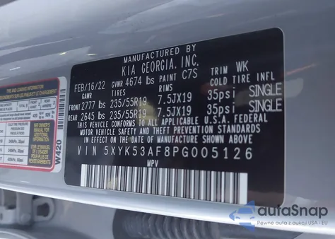 2023 Kia Sportage Sx-Prestige из США, поврежденный, VIN 5XYK53AF8PG005126